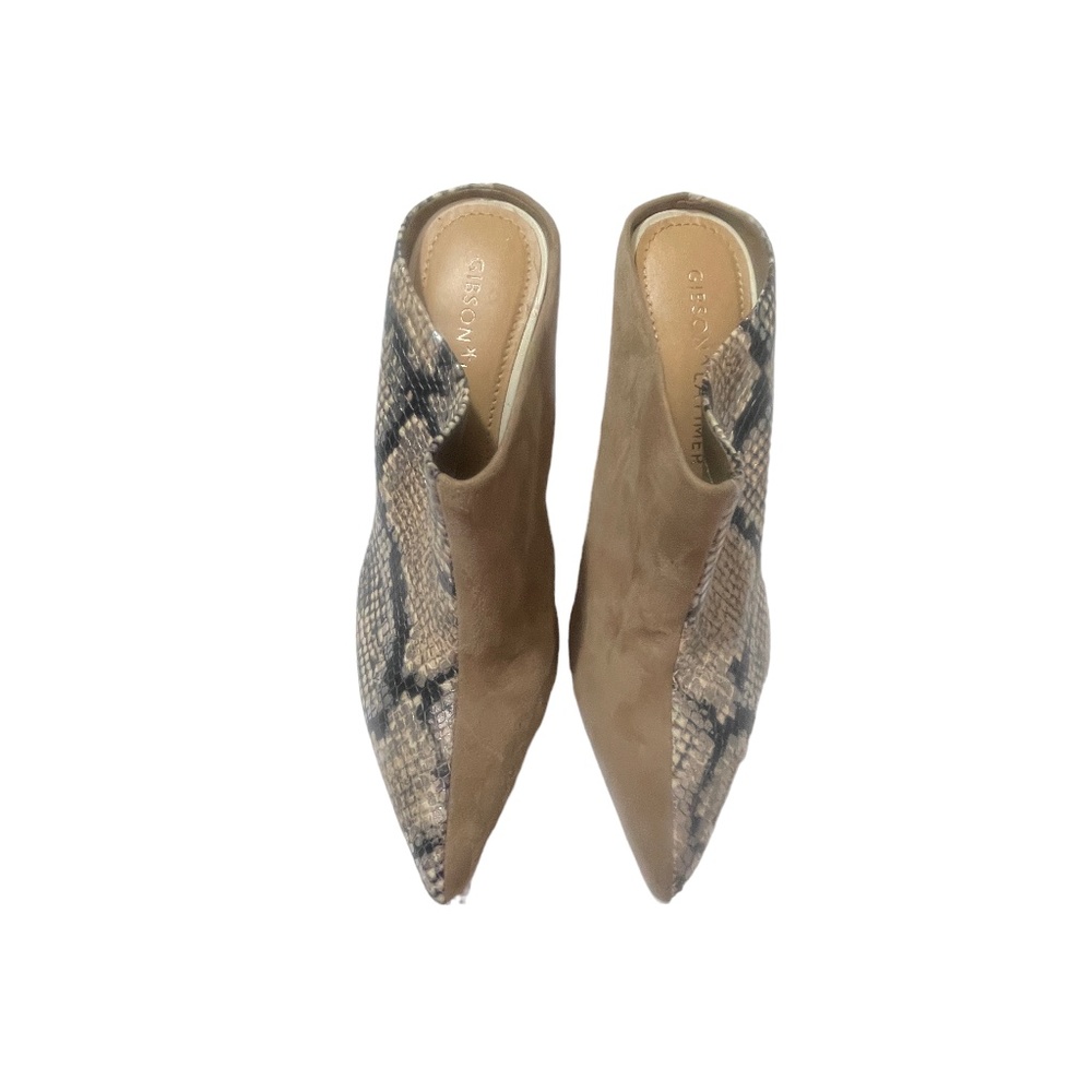 Gibson Latimer NEW 7.5 Mules Heels‎ Animal Print Suede